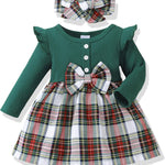 Baby Girl Dress Infant Clothes Newborn Fall Winter Outfits Plaid Dresses Cute Birthday Gifts Holiday Princess Dress for Girls