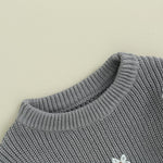 Mubineo Baby Girl Winter Clothes Cute Flower Sweater Crewneck Pullover Long Sleeve Knit Newborn Infant Sweaters (US, Age, 18 Months, 24 Months, Grey)