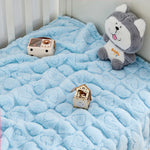 Sherpa Fleece Baby Blanket Heart Checkered Blanket, Ultra Soft Fluffy Premium Baby Blankets for Boys Girls, Cozy Infant Toddler Newborn Receiving Blankets for Crib Stroller 30”×40” (Blue)