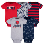 Gerber Baby Boys 5-Pack Short Sleeve Variety Onesies Bodysuits Sports Blue 6-9 Months