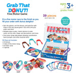 Learning Resources Grab That Donut!, 39 Pieces, Ages 3+,Fine Motor Game, Toddler Learning Toys,Toddler Toys, Educational Games for Kids, Preschool Games,Donut Toys