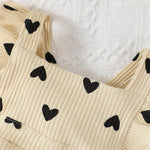 Fullfamous Newborn Baby Girl Clothes Outfits Romper Spring Summer Clothing Onesie Bodysuit Jumpsuit ropa de bebe niña Ecru with Heart Newborn
