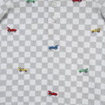 Little Me Clothes for Baby Boys' Racecar Romper and Hat, Grey, 3 Months