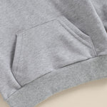 Lukivech Toddler Baby Boy Girl Hoodies Solid Color Long Sleeve Kangaroo Pocket Hooded Sweatshirt Top Fall Winter Clothes (Gray, 12-18 Months)