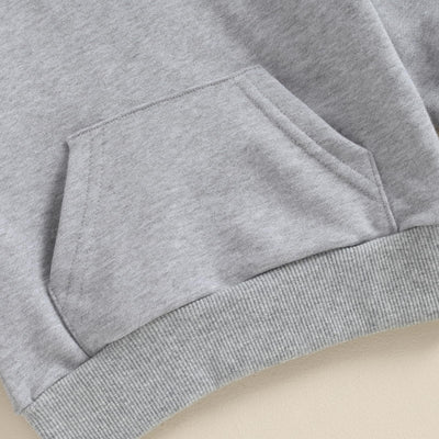 Lukivech Toddler Baby Boy Girl Hoodies Solid Color Long Sleeve Kangaroo Pocket Hooded Sweatshirt Top Fall Winter Clothes (Gray, 12-18 Months)