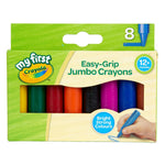 CRAYOLA MyFirst Jumbo Crayons - Assorted Colours (Pack of 8) | Easy-Grip Colouring Crayons Perfect for Toddlers Hands | Ideal for Kids Aged 12+ Months