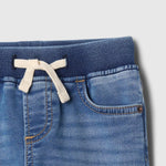 GAP Baby Boys Ribbed Waist Slim Pull-On Denim Medium Wash 12-18M