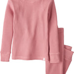 little planet by carter's Baby 2-Piece Pajamas Made with Organic Cotton, Pink Waffle Knit, 6M