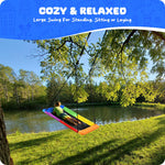 Trekassy 700lb Rectangle 60" Platform Tree Swing for Kids and Adults Waterproof 2 Hanging Straps (Rainbow)