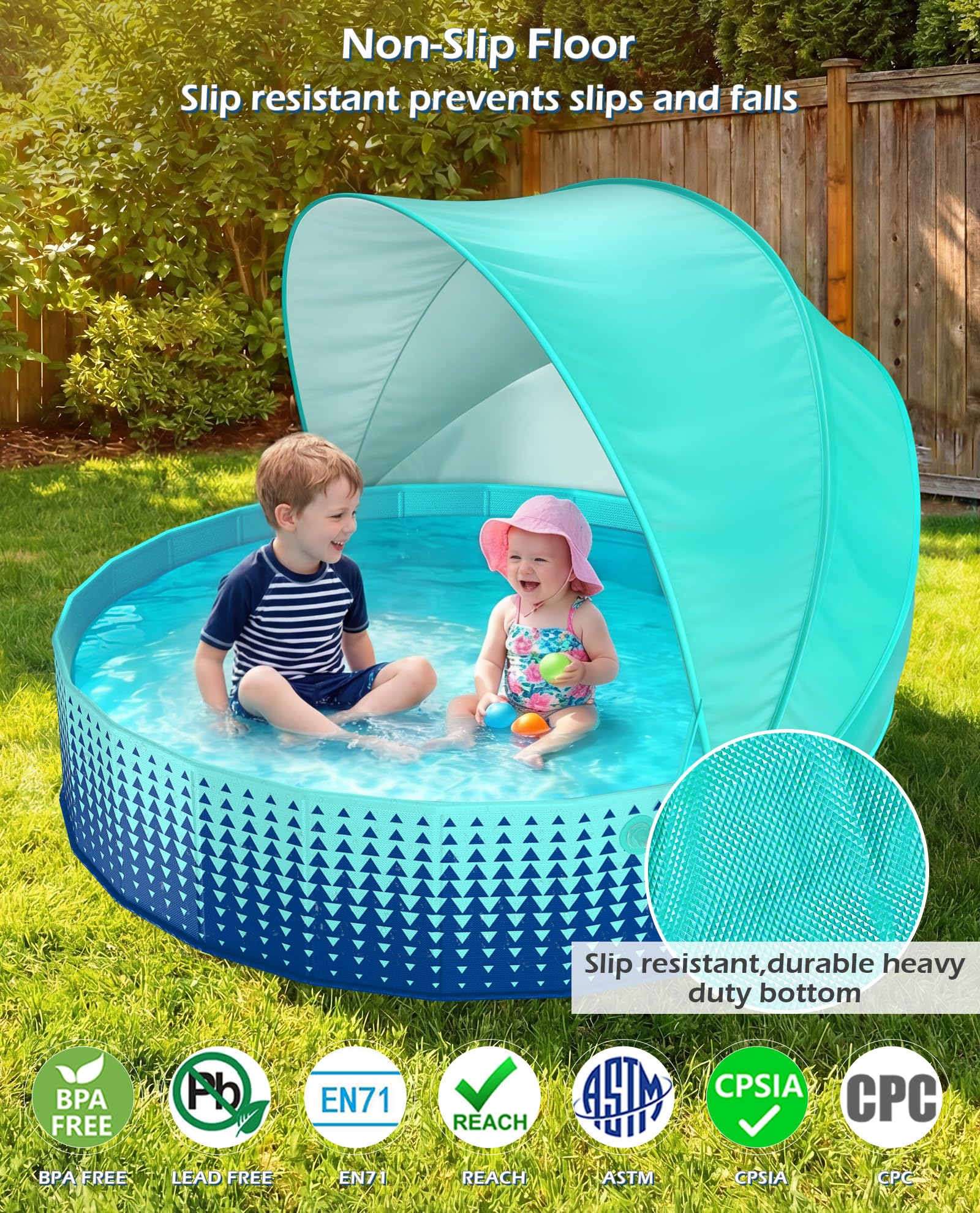Jasonwell Kiddie Baby Pool with Canopy - Foldable - Swimming Pools ...