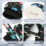 Urban Virgin Toddler Waterproof Outdoor Infant Mittens Baby Winter Gloves Dino Cuffed Warm Fleeced Kids Ski Gloves For Teens E1408 Pink M(3T-5T)