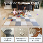 MioTetto Baby Play Mat, Soft Foam Floor Tiles for Kids. Adjustable Interlocking Foam Tiles, Fits with 74x74 Playpen Baby mat for Crawling & Development, Safe & Non-Toxic Playmat for Babies 6-12 Months