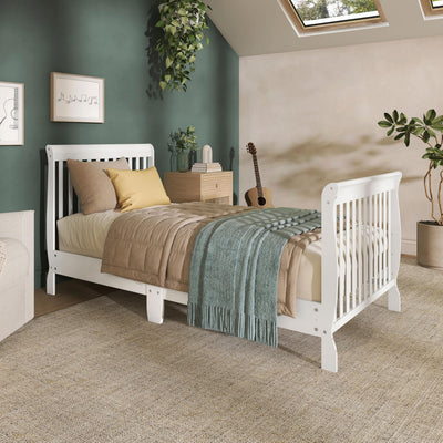 Dream On Me Aden 4-in-1 Convertible Mini Baby Crib in White, GreenGuard Gold & BSA, Sustainable Pinewood, Non-Toxic Finish, 3 Mattress Heights, Converts to Mini Day & Twin-Size Bed