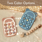 Moonkie Silicone Press Phone Teething Toy for Baby 3 Months+ | Soft BPA-Free Teether with Icon & Number Pop Bubbles | Ideal Gift for Baby Girls