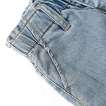 KIDSCOOL SPACE Baby Boy Jeans,2 Back Pockets D Ring Elastic Waist Denim Pants,Light Blue,6-9 Months