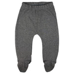 123 Bear Baby Soft Cotton Spandex Pants with Feet (Gray- 4-Pack, Newborn)