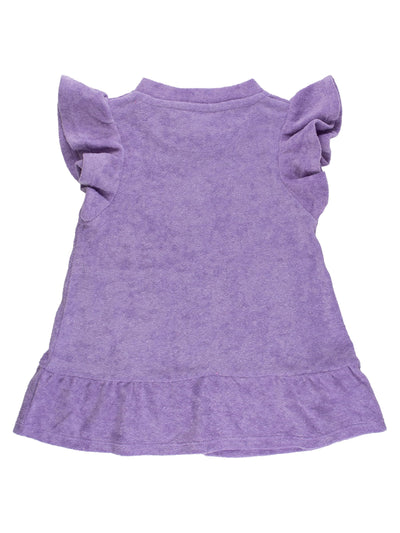 RuffleButts Baby/Toddler Girls Terry Butterfly Sleeve Full Zip Cover-Up - Wisteria Purple, 3-6m
