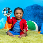Bright Starts Oball Grippin' Goals Rattle Soccer Ball - Black & White, Easy-Grasp Toy for Newborn and Up
