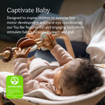 UPPAbaby Mira Bouncer Bundle, Includes Mira 2-in-1 Bouncer and Wonder Wheel Toy Bar, Seat Grows with Your Baby, Folds Flat, Sensory Entertainment – Charlie (Sand Mélange)