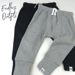HonestBaby Unisex Baby 2-Pack 100% Organic Cotton Pull On Jogger Pants, Heather Gray/Black, 6-9 Months