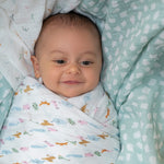 aden + anais Essentials Cotton Muslin Swaddle, Breathable Baby Blanket, Ideal for Boys, Girls, Newborns, Babies & Infants, Receiving Blanket, Soft and Lightweight Wrap, 4 Pack, Alphabet Animals