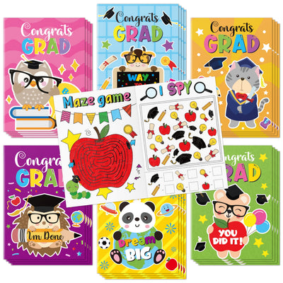 Summer Activity Books for Kids - 24Pcs Coloring Fruits Books Set Bulk Summer Tropical Search Mazes Word Scramble Games Mini Books for Party Goodie Bags Stuffers School Classroom Favors