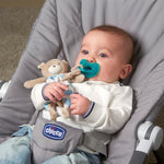 Chicco PhysioForma Silicone Orthodontic Pacifier, 16-24m | 100% Soft Silicone | Supports Breathing & Oral Development | Satin-Textured Nipple | Includes Sterilizing Case | BPA Free | Blue/Green, 2pk