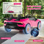 Costzon Licensed Pink Lamborghini Ride on Car, 24V 4WD 2-Seater Battery Powered Kids’ Electric Vehicles w/Remote Control, LED Lights & Music, Kids Car Toy for Boys & Girls Aged 3-8, Gift (Pink-S311)