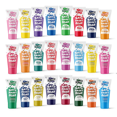 Tub Works® Bath Paint Soap Bath Toy, 24 Pack | Non-Toxic, Washable Bathtub Paint for Finger Painting in the Tub | Ideal Toddler Bath Toys for Creative Play | Classic & Pastel Bath Colors for Kids Bath