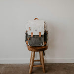 Parker Baby Diaper Backpack - Large Diaper Bag with Insulated Pockets, Stroller Straps and Changing Pad -"Birch Bag" - Cream