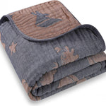 Ultra Soft Muslin Baby Blanket,A Versatile Swaddle and Bed Blanket for Babies, Toddlers, Boys, and Girls (1 Coffee Checkered 1 Pack).