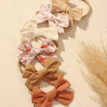 doboi 10PCS Baby Headbands Girls Hair Bows Nylon Linen Hairbands Handmade Hair Accessories for Newborn Infant Toddlers Little Girl and Kids