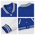 Volunboy Toddler Boys Baseball Jacket Kids Varsity Letteman Fall Winter Fleece Bomber Outerwear (Bluewhite, 18-24 Months)