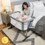 Baby Delight Beside Me Dreamer Bassinet | Bedside Sleeper | 6-Position Height Adjustment | Charcoal Tweed