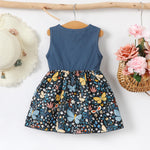 Toddler Girl Clothes 2t 3t Cute Girl Clothes Blue Flowy Summer Butterfly Birthday Dress Sleeveless Ruffle Denim Bow Dress Spring Party Jean Dresses