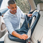 Chicco Fit360 ClearTex Rotating Convertible Car Seat with 360 Degree Rotation for Rear-Facing and Forward-Facing Usage, LeverLock Self-Tensioning Lock System | Slate/Grey