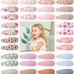 doboi 40Pcs Toddler Hair Clips Hair Barrettes Baby Girls Hair Bows Clips Floral Print Non Slip Snap Hairpins Flower Hair Clips for Girls Kids Toddler Hair Accessories