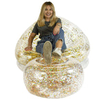 Air Candy Inflatable Ottoman BloChair Filled with Gold Glitter Perfect Inflatable Furniture for Kids and Adults. Can be Used Indoors or Outdoors.