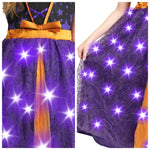 Spooktacular Creations Light Up Witch Costume for Toddler Girls, Child Fairy Tale Witch Outfit Set with Broom and Hat for Kids Halloween Dress Up Parties, Purple, 3T
