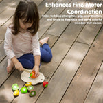 PlanToys 7 Piece Assorted Fruit Kitchen Food Playset (3600) | Sustainably Made from Rubberwood and Non-Toxic Paints and Dyes