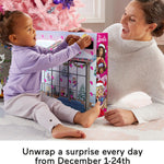Fisher-Price Little People Barbie Advent Calendar and Toddler Playset, 24 Christmas Figures and Play Pieces