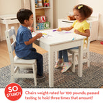 Melissa & Doug Wooden Kids Table & Chairs Set, Montessori, Homeschool Classroom Must Haves, Bedroom Furniture for Boys & Girls 3+
