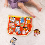 Melissa & Doug Farm Animals Jumbo Knob Puzzle, Wooden Peg Puzzle for Toddlers, Educational Toy for Shape Recognition and Fine Motor Skills, Ages 1+