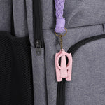 2Pcs Badge Reel Scissors, Cute Pink Foldable Mini Badge Scissors for School, Small Travel Portable with Safety Cap for Kids & Adult Scrapbooking Crafting Sewing Yarn, Kawaii Design