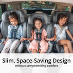 Chicco OneFit ClearTex All-in-One Car Seat, Slim Design, Rear-Facing Seat for Infants 5-40 lbs., Forward-Facing 25-65 lbs., Booster 40-100 lbs., Convertible Car Seat | Slate/Grey