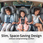 Chicco OneFit ClearTex All-in-One Car Seat, Slim Design, Rear-Facing Seat for Infants 5-40 lbs., Forward-Facing 25-65 lbs., Booster 40-100 lbs., Convertible Car Seat | Slate/Grey