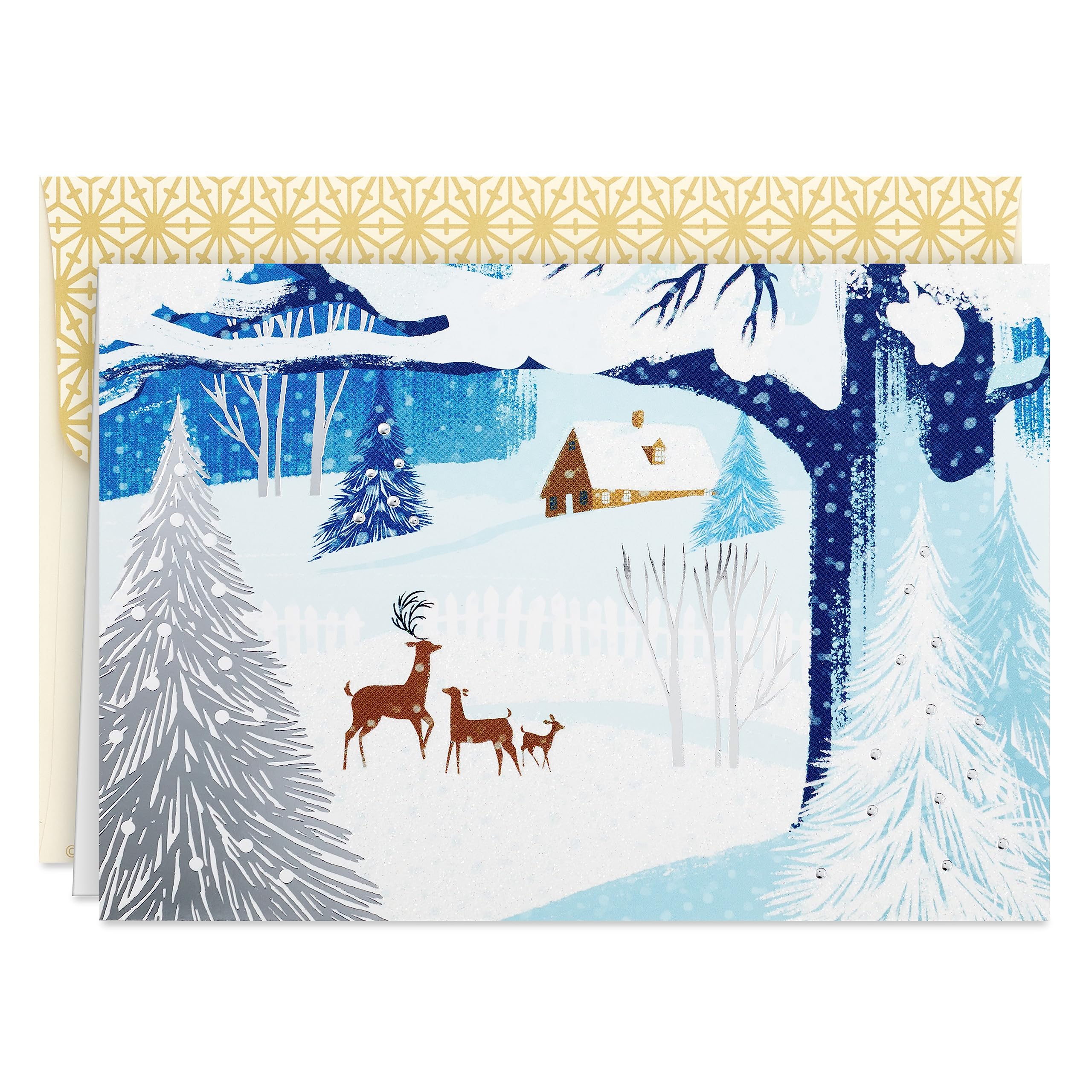 Hallmark Boxed Holiday Cards (Season's Greetings Snowflake, 40 Holiday Cards with Envelopes)