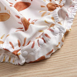 JLKGICF Infant Newborn Baby Girl Floral Romper Kids Spaghetti Strap One Piece Jumpsuit Shorts Summer Overall Clothes (Sunshine#2,0-3 Months,)