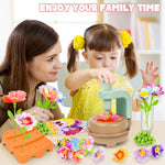 Fabric Flower Bouquets Toys, DIY Craft Kits Toys for Kids - Flowers Market Toy, Build Your Flower Bouquet, Arts & Crafts for 4+ Year Toddler Girl, Educational Activity Preschool B-Day Gifts