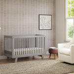 Babyletto Hudson 3-in-1 Convertible Baby Crib - GREENGUARD Gold Certified Convertible Crib to Toddler Bed & Daybed - Wooden Baby Bed with 4 Adjustable Mattress Heights - Strong & Easy Assembly - Grey
